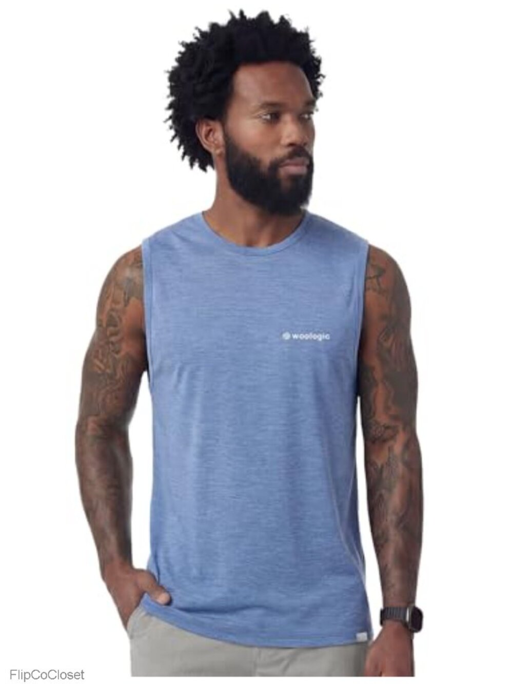 100% Merino Wool Tank Top Men Lightweight Cooling Sleeveless Active Shirt